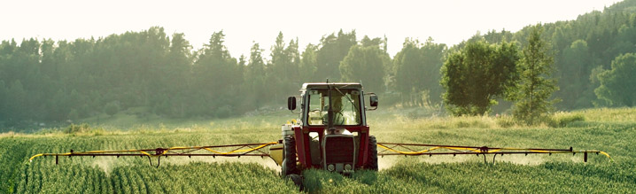 tractor working the land