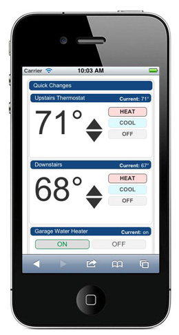 Controlling thermistat through an iPhone application.