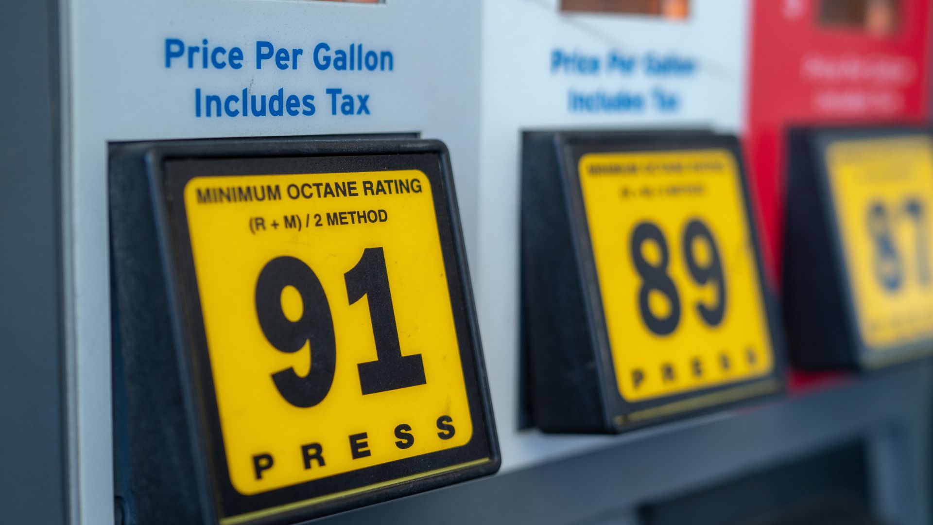 Close up of gas pumps