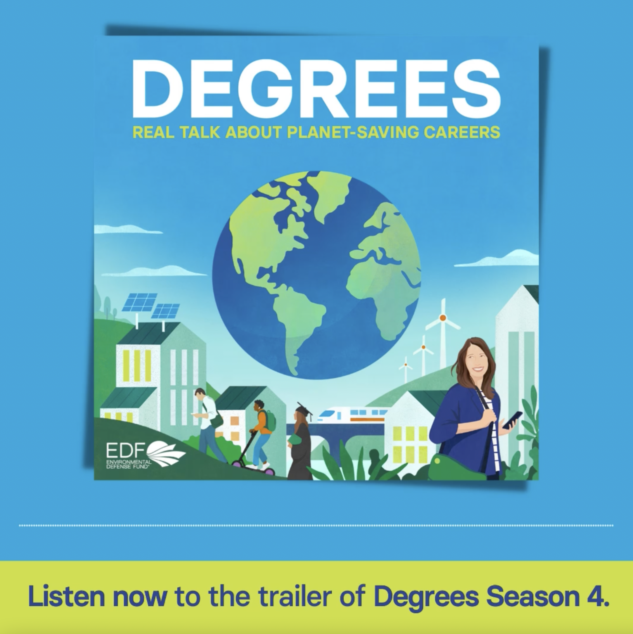 Illustrated artwork for the Degrees podcast