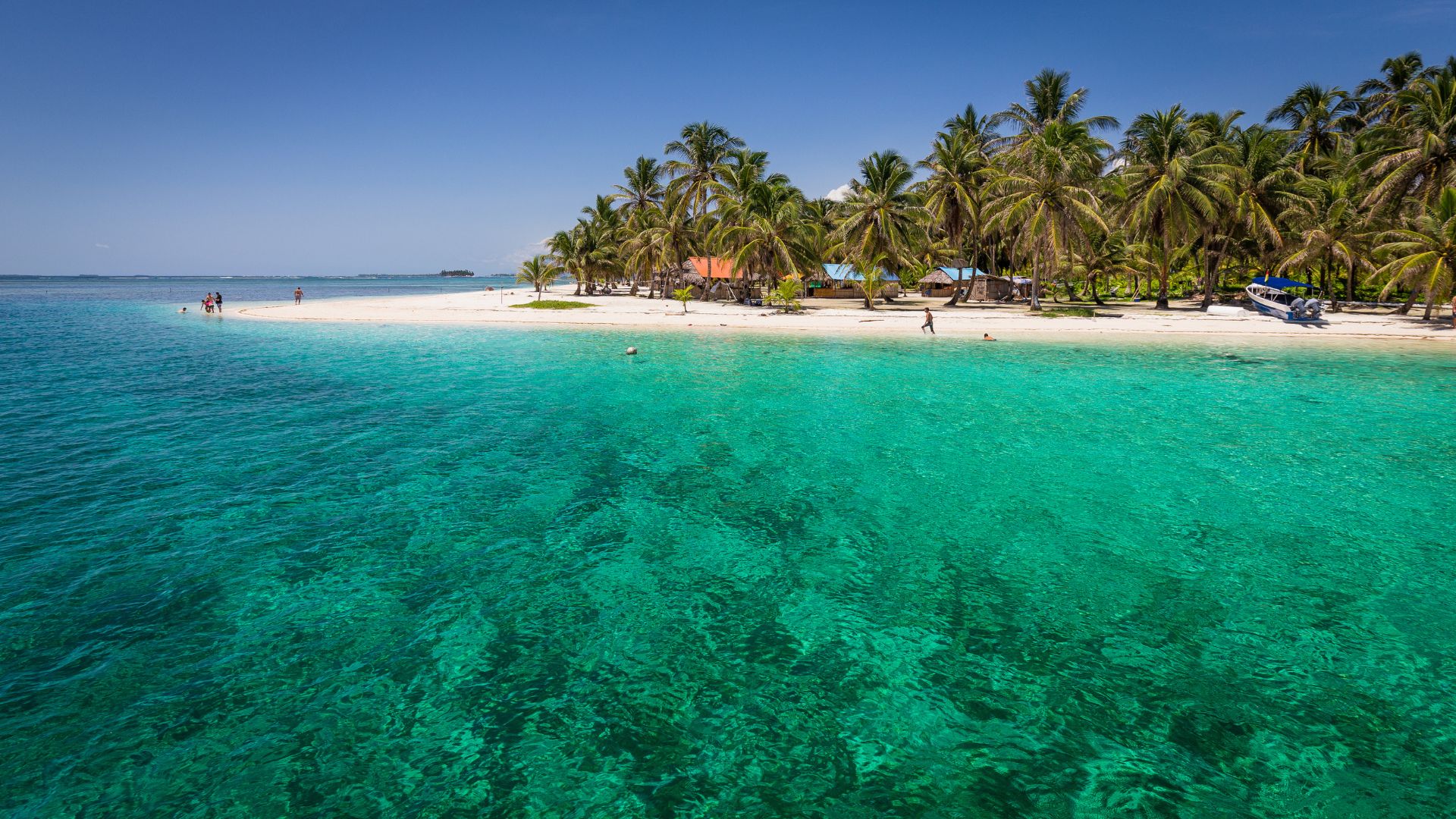 A stunning beach with blue-green water