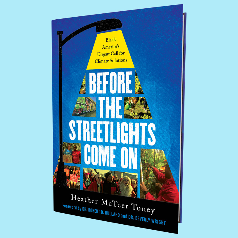 Illustration of the book cover of "Before the Streetlights Come On" by Heather McTeer Toney.