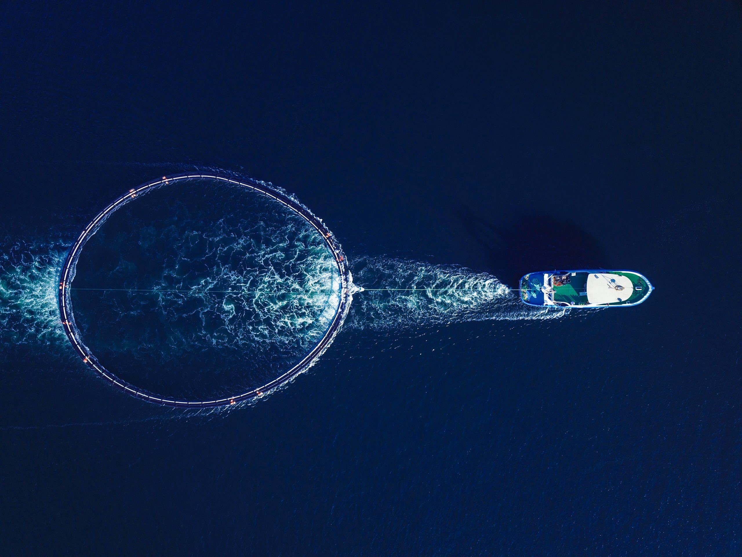 Aquaculture pen from above