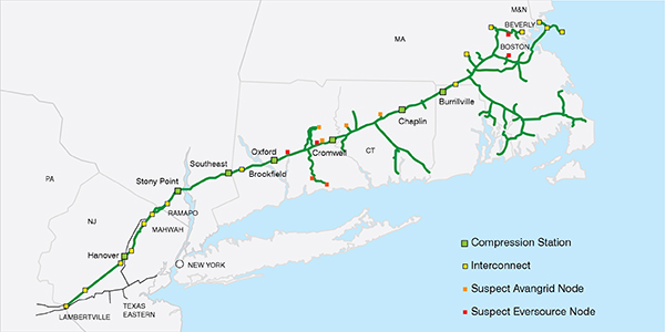 Algonquin Pipeline map class= Algonquin Pipeline map