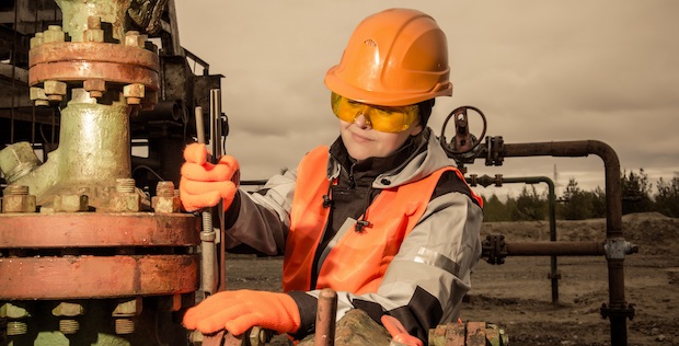 Female oil and gas worker