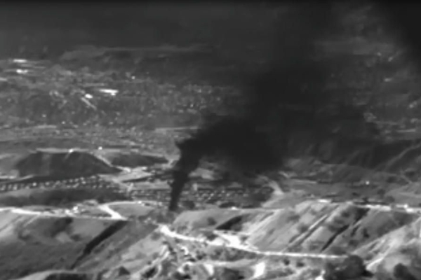 Infrared picture of methane leak