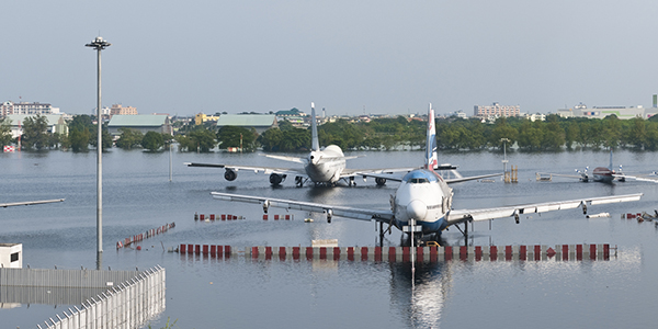 flooded airport