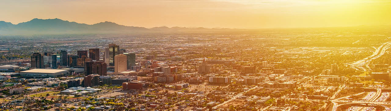 City at sunset