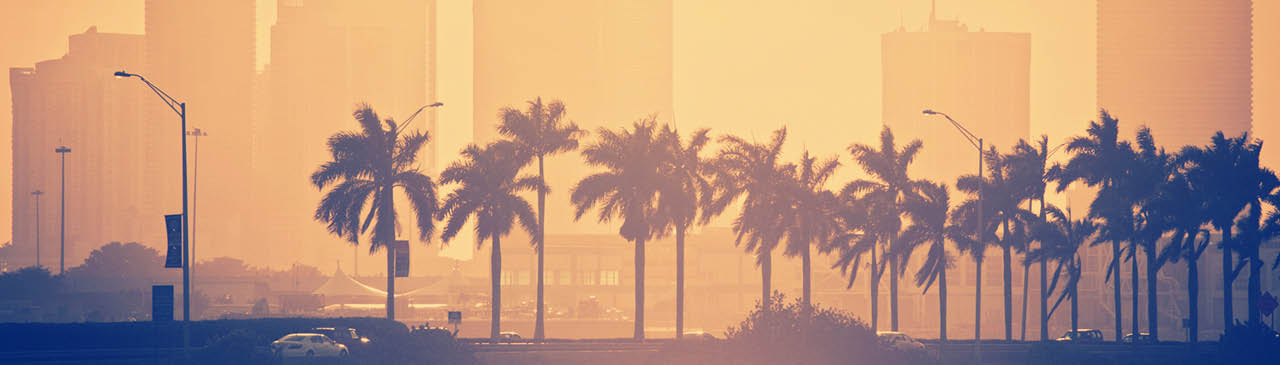 Hazy sunset