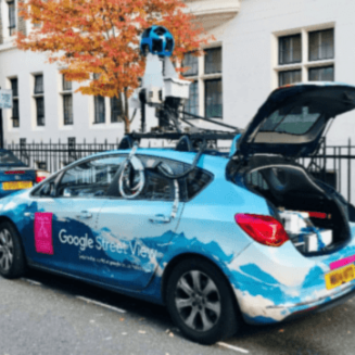 Google Street View car with pollution sensor