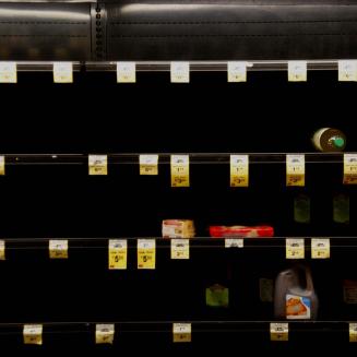 Empty grocery store shelves