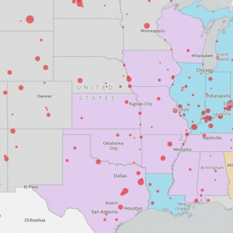 Map of NOx-emitting coal power plants