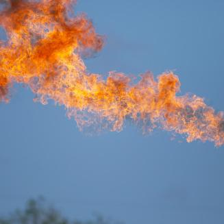 Methane coming out of a factory