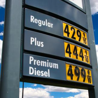 Photograph of gas station prices