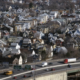 Homes near a busy highway