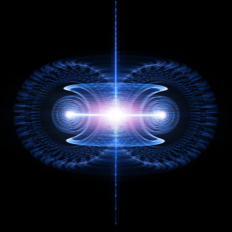 It's a visual of a fusion reaction, but it kind of looks like a fancy version of one of those Rorschach tests - I see a space owl