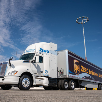 A zero-emission UPS semi-truck
