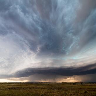 Clouds in a derecho roll across the plains