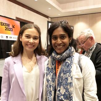 Nalleli Cobo with EDF writer Shanti Menon at SXSW