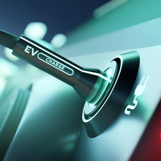 A charger that says EV charge.