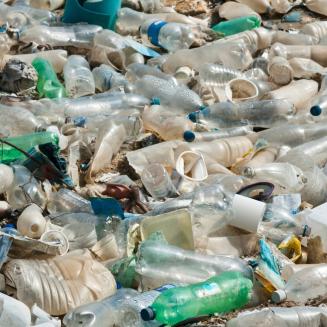 Just a big ole gross swarm of plastic bottles floating in the ocean