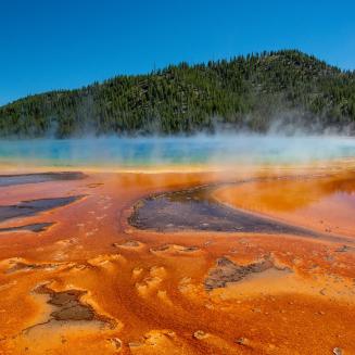 The Grand Prismatic Spring in Yellowstone National Park