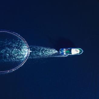 Aquaculture pen from above