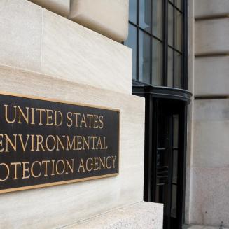 Plaque on a building, labeled United States Environmental Protection Agency.