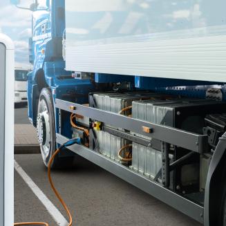 Heavy duty trick at charging station.
