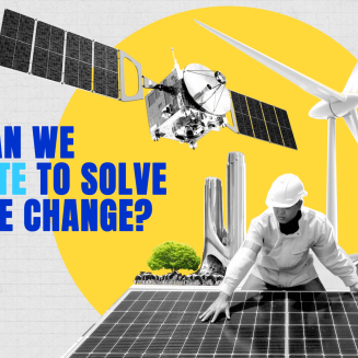 Title card of video explaining how innovation can help solve climate change