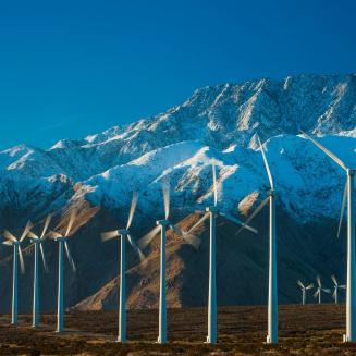 Wind farm in the Mojave Desert, photo by Tom Brewster Photography for the Bureau of Land Management