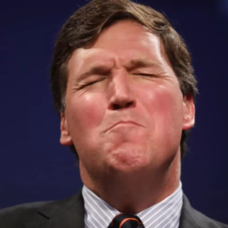 Tucker Carlson with scrunched face
