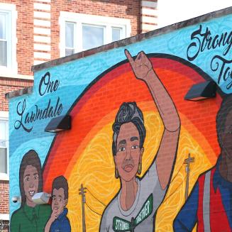 Mural in Little Village, a densely populated area in southwest Chicago.