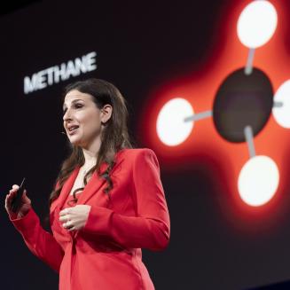 Dr. Ilissa Ocko delivers a talk about methane