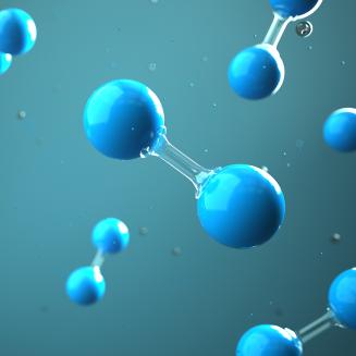 Illustration of hydrogen molecules.