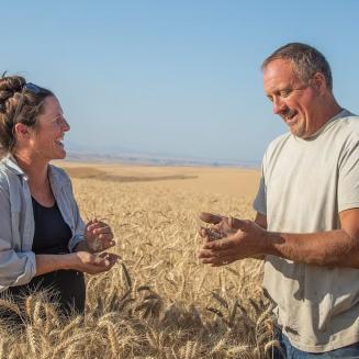 Cori Wittman and her cousin standing in a field
