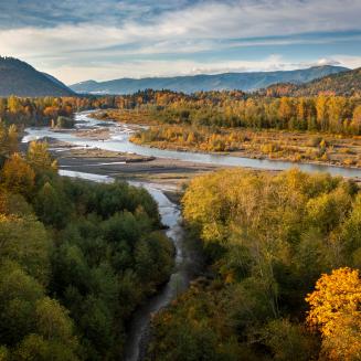 Nooksack River Valley during fall