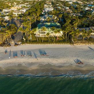 Barrier island communities vulnerable to extreme storms in the greater Fort Myers area on the west coast of Florida
