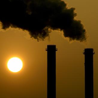 Global warming at sunset