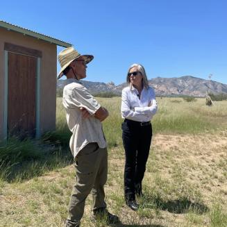 Governor Katie Hobbs visited with Steve Kisiel and other Willcox residents to find out how she can help protect their water