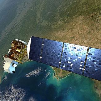 A satellite view of earth from space