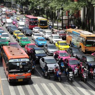 Line of traffic in Thailand