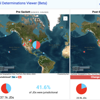 Image of interactive tool that helps you track on the ground wetlands protections
