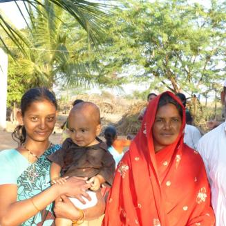 Indian family of three