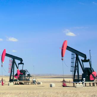 oil pumps in a Canadian field