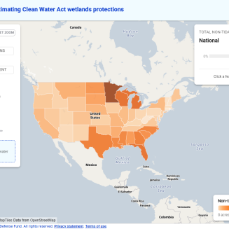 Estimating Clean Water Act wetlands protections interactive tool screenshot