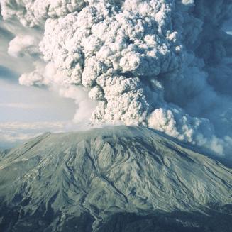A volcanic eruption