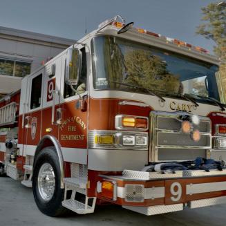 A fire truck from the town of Cary