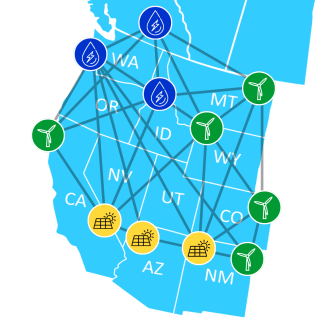 Map of renewable energy sources in the Western U.S.