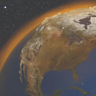 Section of the Earth, viewed from above.